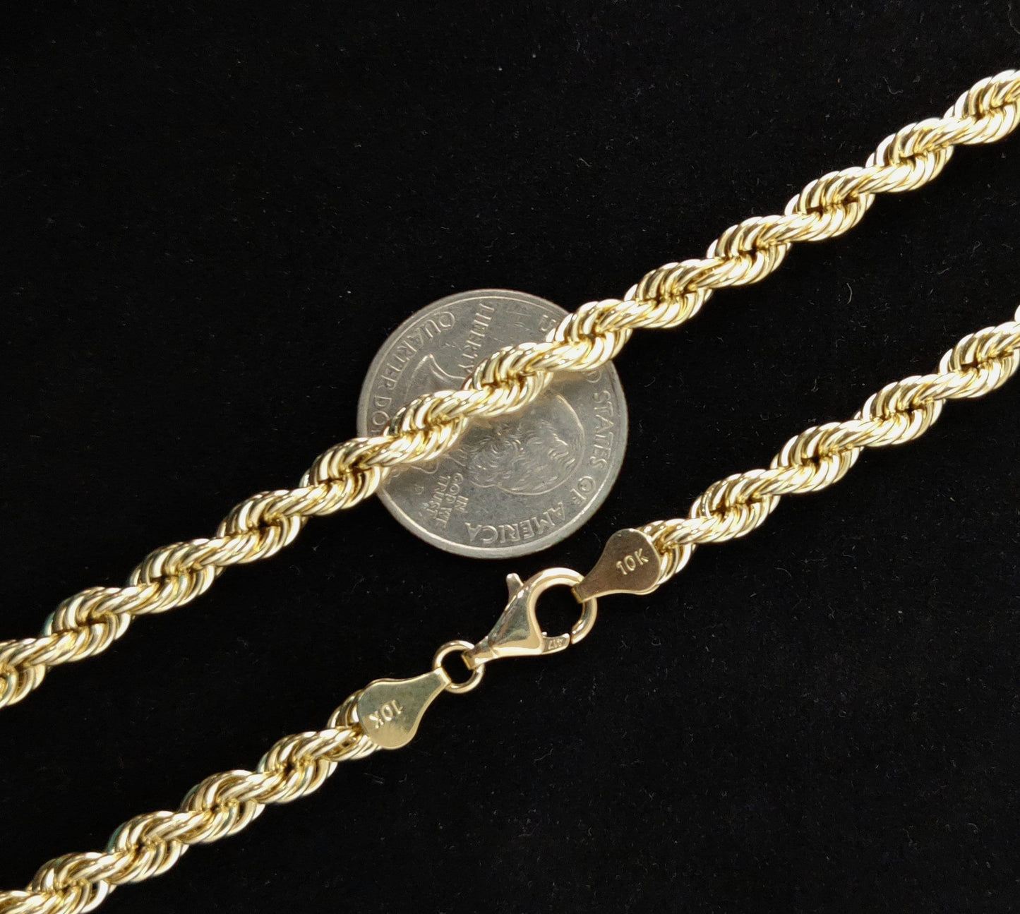10K Gold Rope Chain Necklace 6mm, Real Gold Rope Chain for Men Women, Yellow Gold Rope Necklace, Heavy Gold Chain