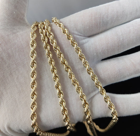 10K Gold Rope Chain Gold Rope Chain Necklace 6mm 20-26 inches, 10K Gold Rope Chain, 10K Gold Chain,  Men Women,Rope Chain Necklace