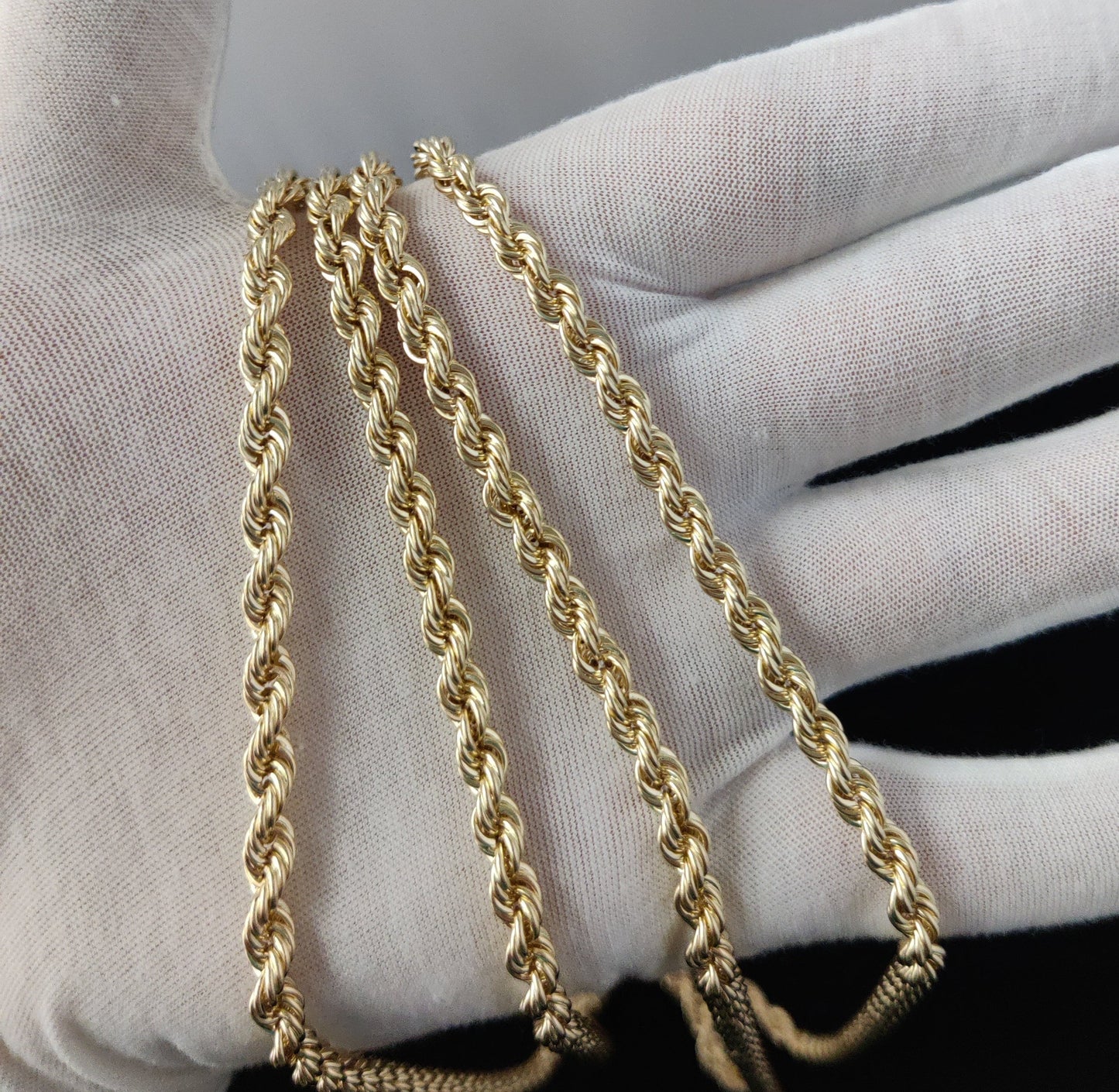 10K Gold Rope Chain Necklace 6mm, Real Gold Rope Chain for Men Women, Yellow Gold Rope Necklace, Heavy Gold Chain