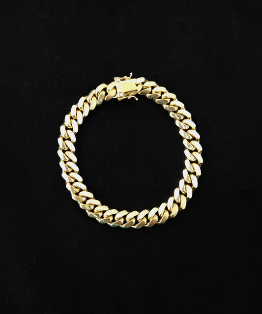 FULLY SOLID 14k Real Gold 9.5MM Miami Cuban Chain Bracelet Box Clasp Lock, Real 14K Yellow Gold,14k Gold Bracelet, 14k gold miami cuban