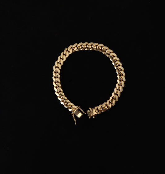 10k SOLID Yellow Gold 7mm Miami Cuban Chain Bracelet Box Clasp Lock Real 10K Yellow Gold,SOLID 10k Gold Bracelet, 10k gold miami cuban