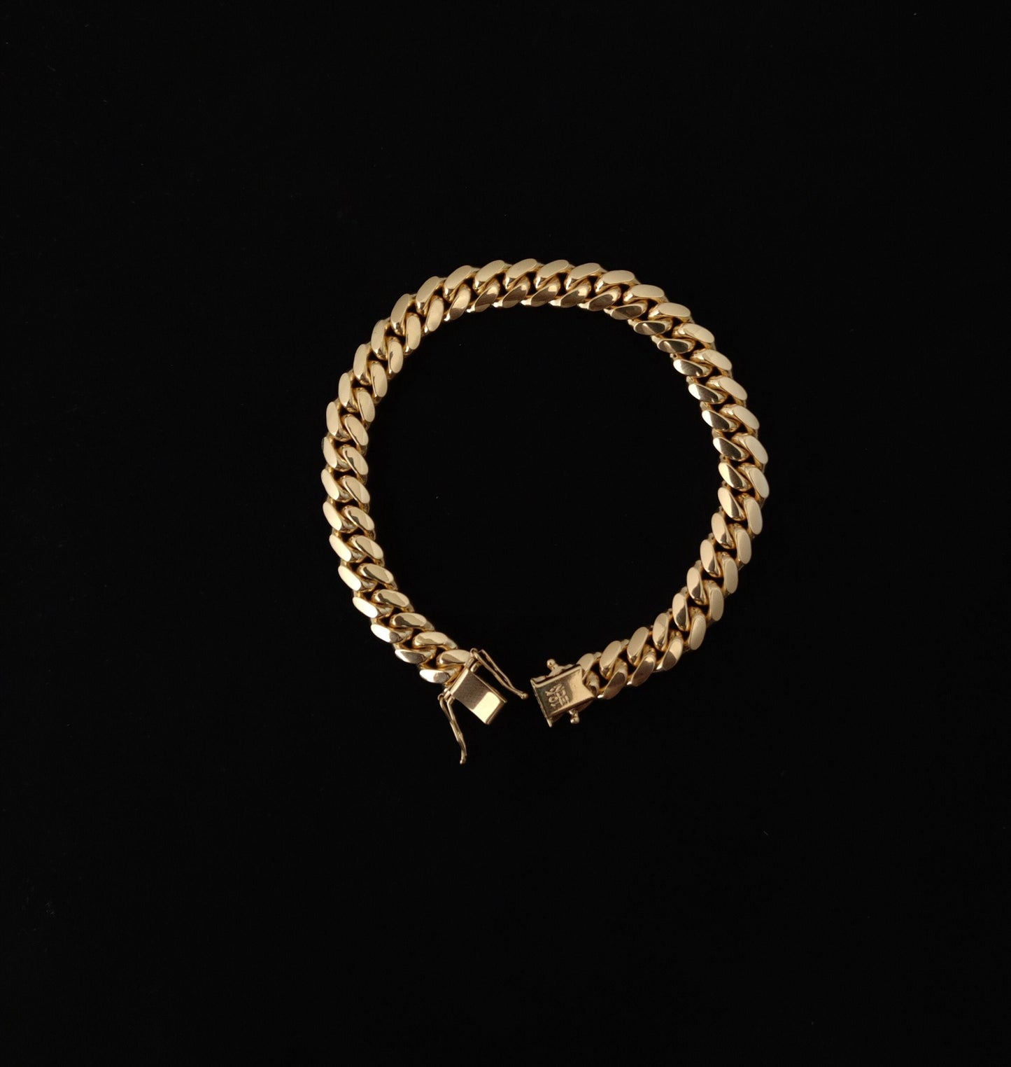 10k SOLID Yellow Gold 7mm Miami Cuban Chain Bracelet Box Clasp Lock Real 10K Yellow Gold,SOLID 10k Gold Bracelet, 10k gold miami cuban