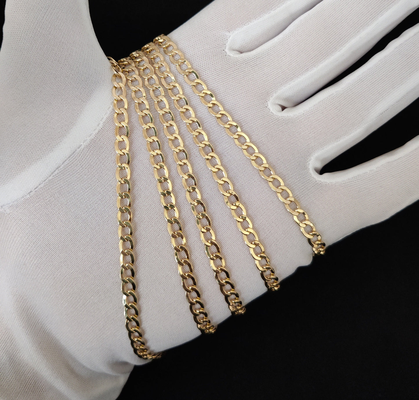 4.5 MM 10K Real Yellow Gold Cuban Curb Chain, Gold Chain Necklace Man and Woman,10k Gold Chain