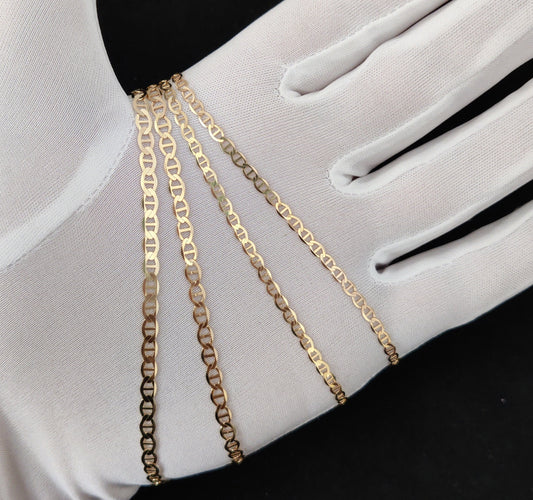 10K SOLID Mariner Anchor Chain,  Real Solid 10K Yellow Gold Necklace, Man and Woman,10k Solid Gold Chain ,10K Solid Gold Mariner Chain
