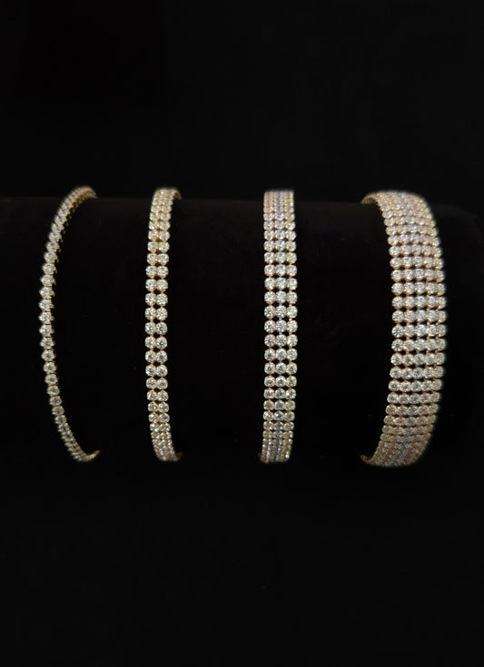 14k Solid Real Gold Tennis Bracelet, Cubic Zirconia Tennis Bracelet, Dainty Bracelet, Yellow ,White Rose gold Tennis Bracelet