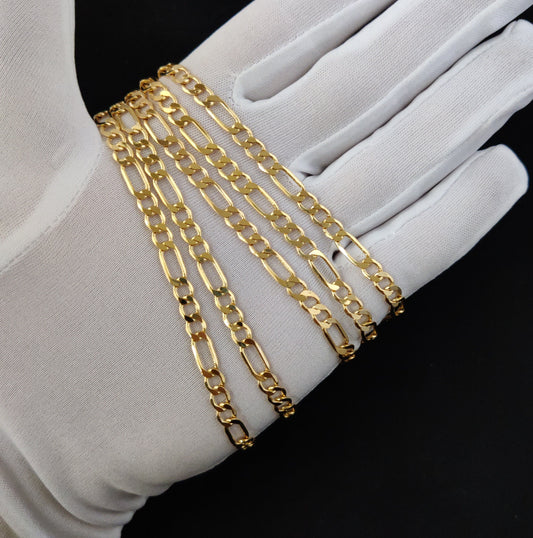 10K Yellow Gold Figaro Chain Necklace, 5.5 mm 16" - 24" Inch, Thick Link Chain, Real 10k Gold Chain, Gold Figaro Chain, Men Women