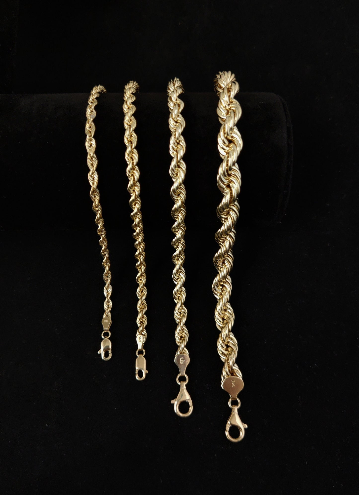 14K Gold Rope Chain Gold Rope Chain  Bracelet 3mm, 4mm, 6mm, 8mm 14K Gold Rope Chain, 14K Gold Chain,  Men, Women