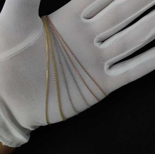 14K Real solid 1 mm YELLOW gold cable chain, 14K Real solid ROSE gold cable chain, 14K Real solid WHITE gold cable chain, 14K pendant chain