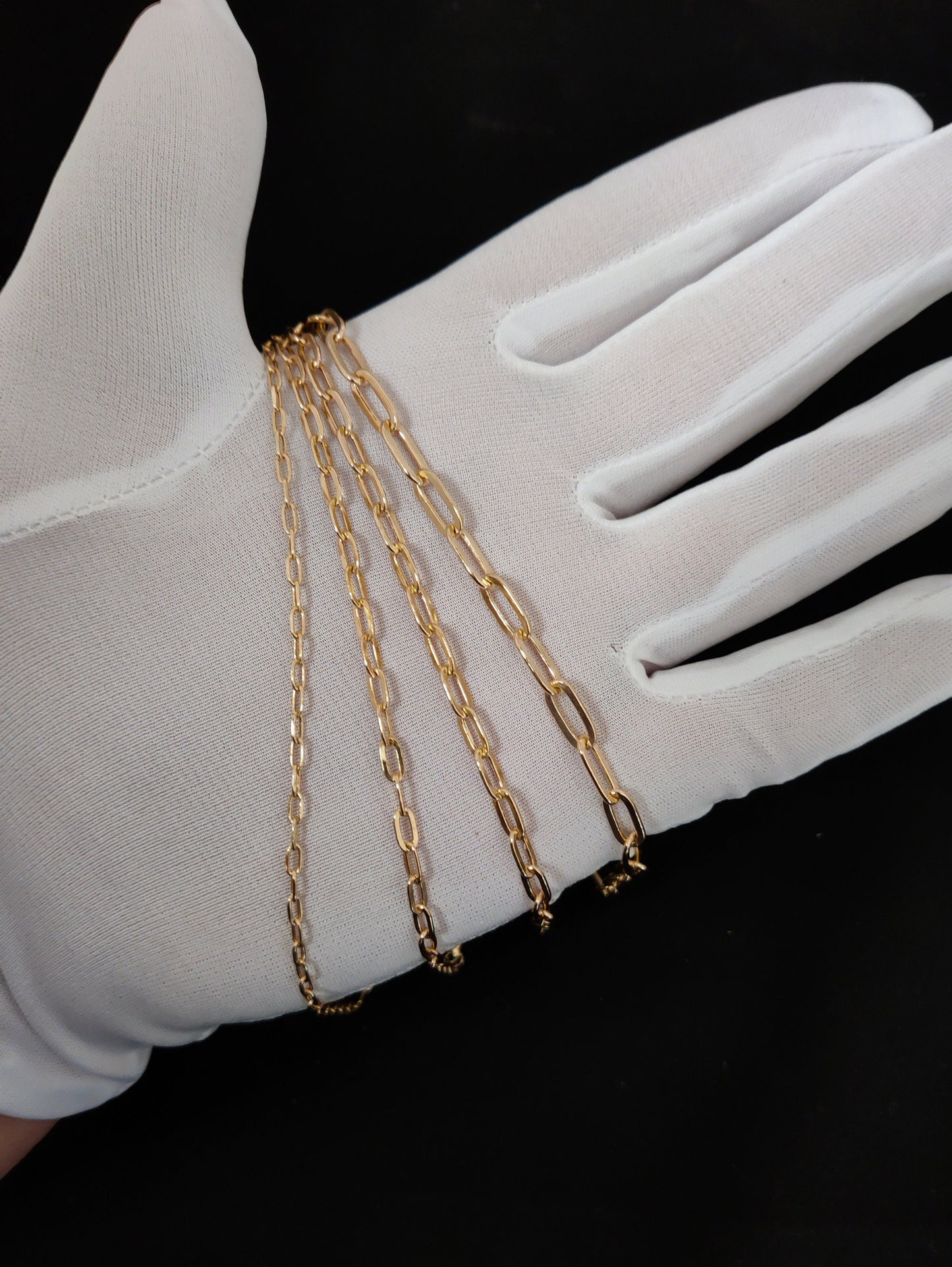 14k Real Gold Italian Paperclip Chain Necklace 2.2mm - 5mm Women, 14k Gold Chain Necklace, 14K Italian Paperclip Chain,Real Gold Necklace