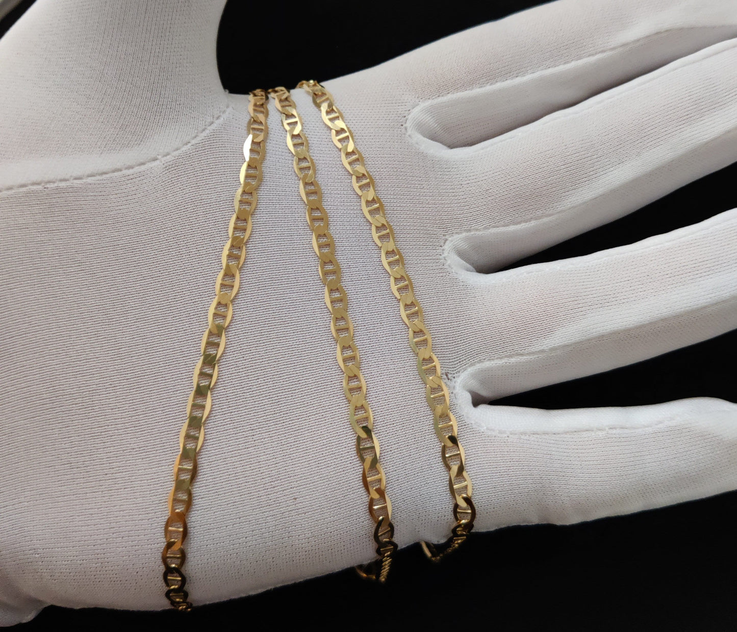 SOLID 14k Real Yellow Gold 4mm  Mariner Anchor Link Chain Necklace, Real Solid 14K Yellow Gold, 14k Gold Chain, Solid Mariner Anchor Chain