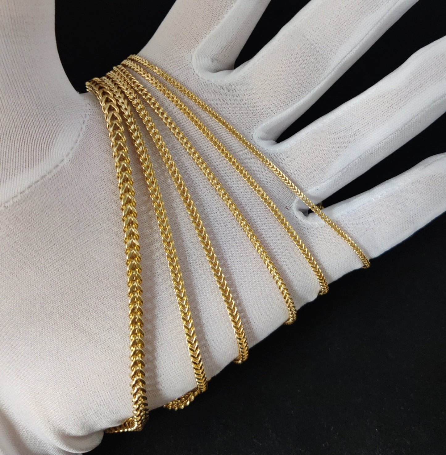 10K Real Semi Solid Gold Franco Chain Necklace and Bracelets, 1.8mm - 4mm Real 10K Yellow Gold Franco Chain,10k Gold Franco Chain