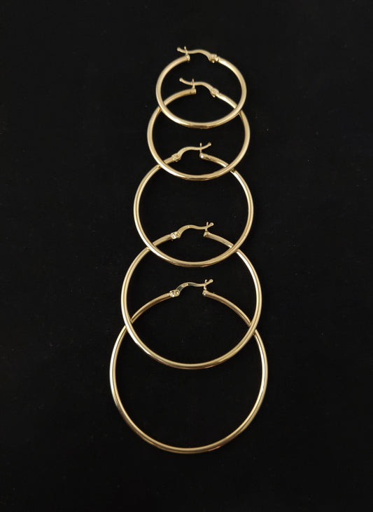 14k Gold Hoop Earrings,Real Gold Hoop Earrings,2.2mm Thickness High Quality, 30mm-52mm Gold Hoop Earrings, Women Hoop Earrings, Gift