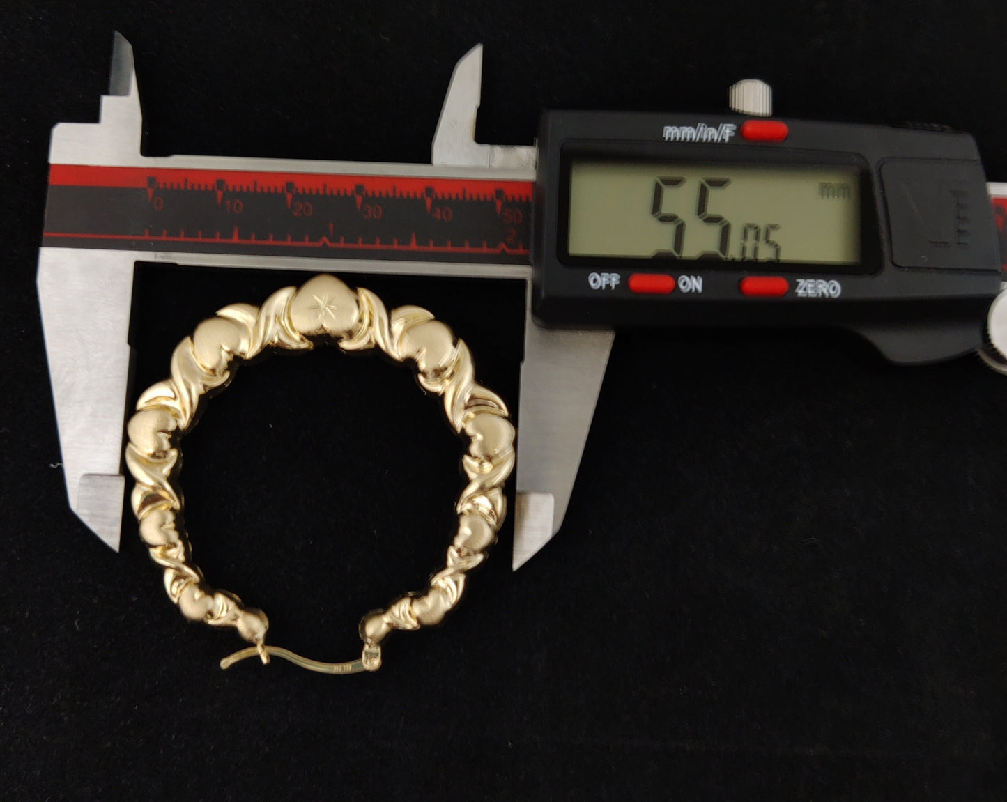 10k Real Solid Yellow Gold Textured Heart Hoop Earrings,High Quality,25mm-82mm Gold Hoop Earrings,Women Earrings