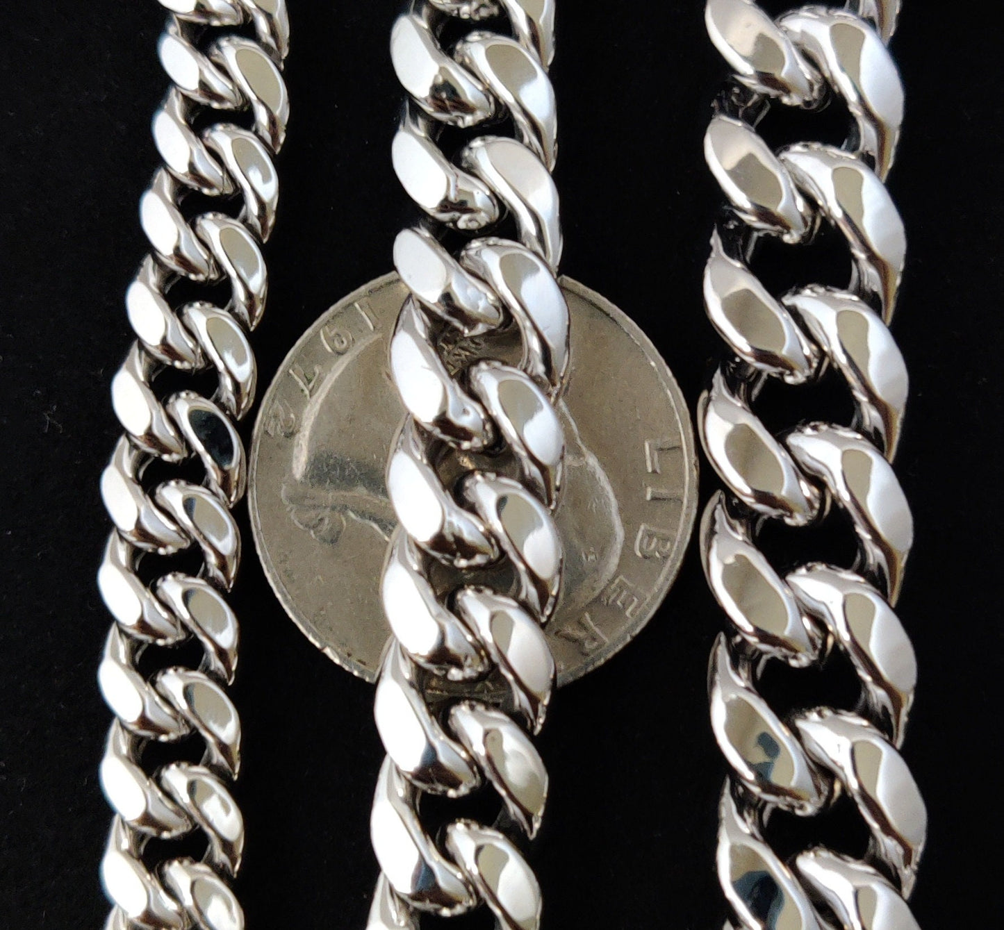 Miami Cuban Chain Bracelet Real 10K Whıte Gold, 10k Whıte  Gold, Men and Women,10K Gold Chain,10k Real Gold Miami Cuban