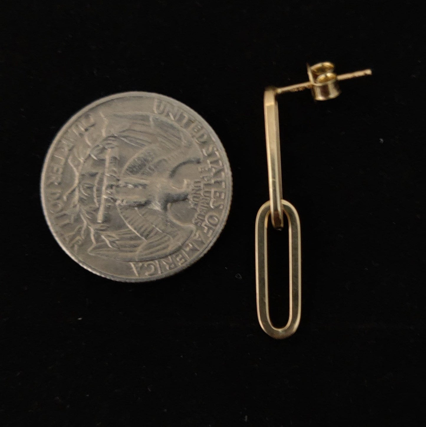 14k Real  Yellow Gold Paperclips Earrings, Drop Paperclips Earrings, High Quality, Real Gold  Earrings,Women Earrings