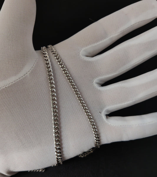 10k Real White Gold Miami Cuban Link Chain Necklace,3.8mm and 4.5mm 10K White Gold, Man Gold Chain,Ladies Gold Chain, White Miami Cuban