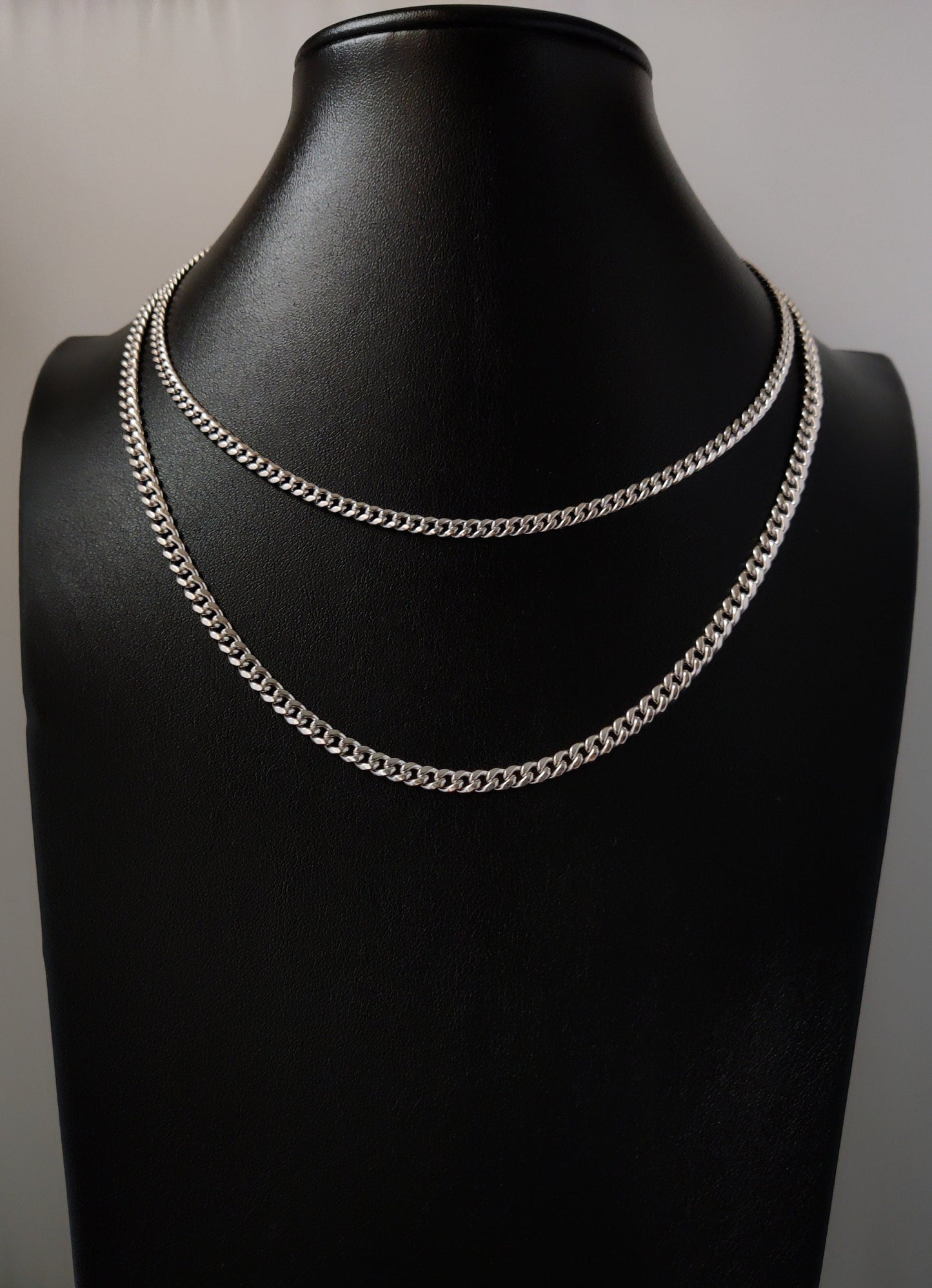 10K White Gold Miami Cuban Link Chain Necklace, Real White Gold Cuban Chain, 3.8mm 4.5mm Gold Necklace for Men Women, White Gold Miami Cuban