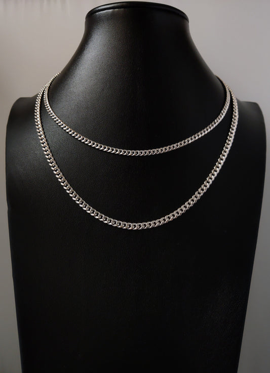 10k Real White Gold Miami Cuban Link Chain Necklace,3.8mm and 4.5mm 10K White Gold, Man Gold Chain,Ladies Gold Chain, White Miami Cuban