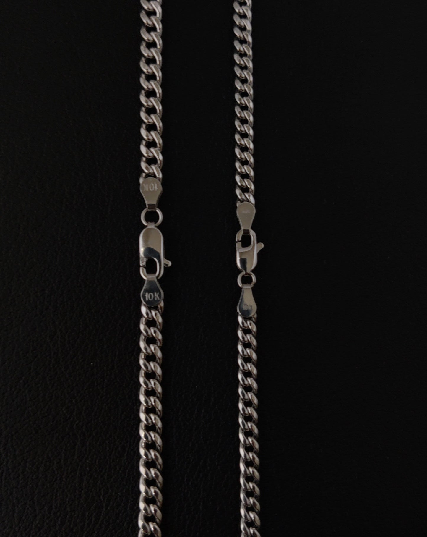 10K White Gold Miami Cuban Link Chain Necklace, Real White Gold Cuban Chain, 3.8mm 4.5mm Gold Necklace for Men Women, White Gold Miami Cuban