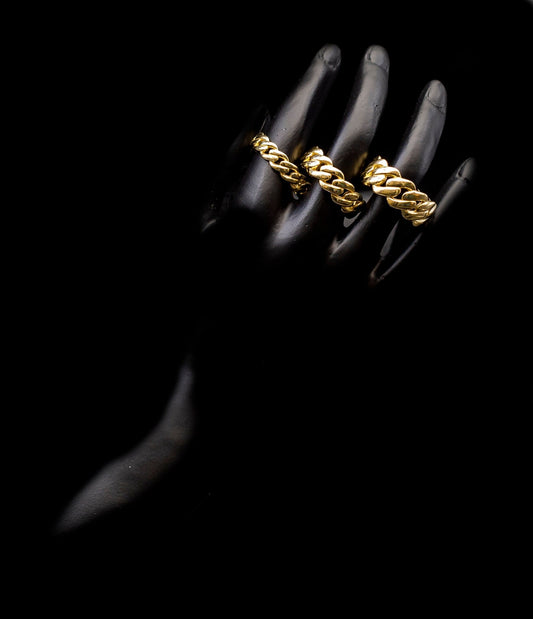 10k Real Yellow Gold 5.5mm,7.5mm,9.5mm Miami Cuban Chain Ring ,10.5 Us, Real 10K Yellow Gold, Men and Women