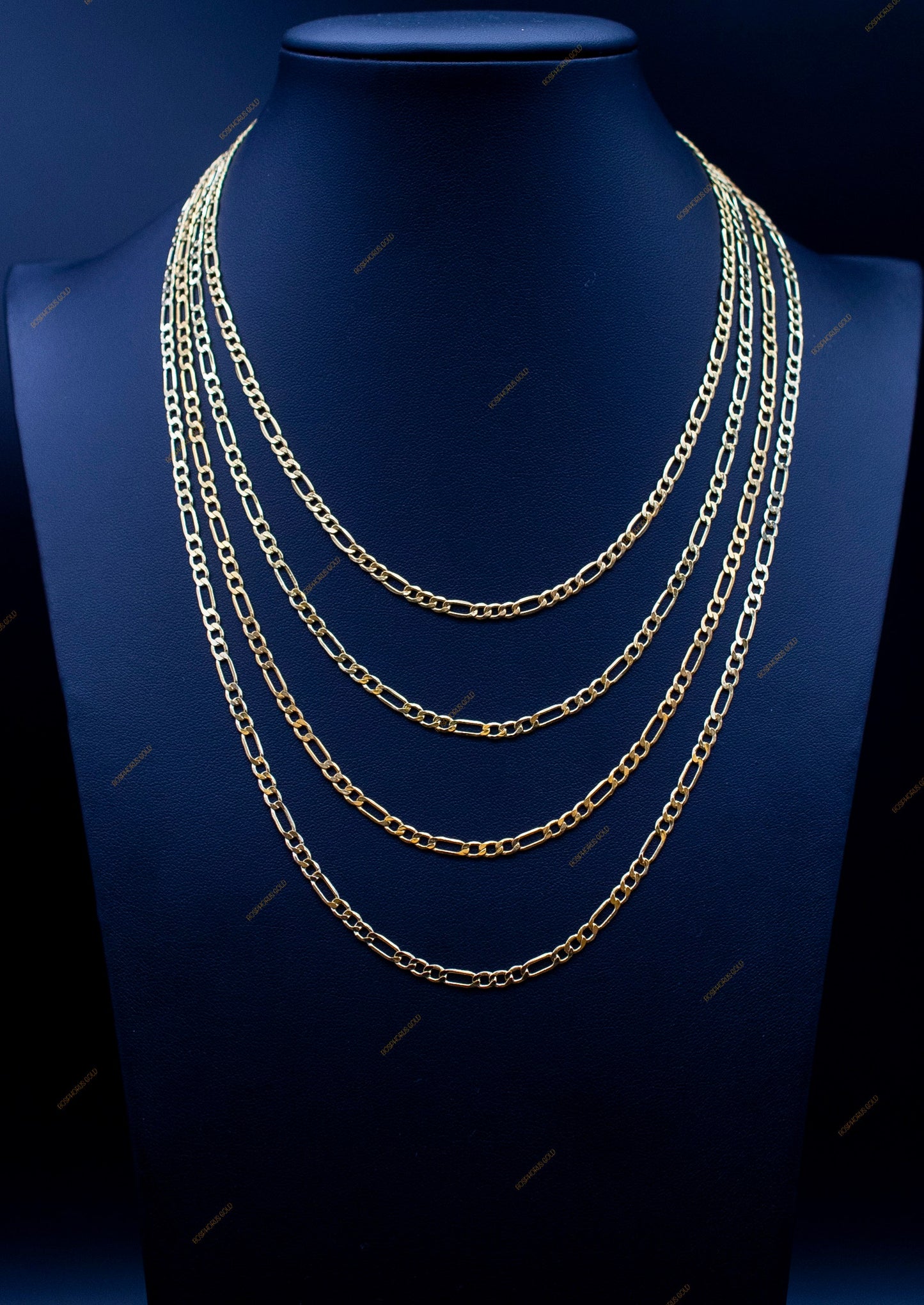 10K Yellow Gold Figaro Chain Necklace, 3.2mm  16" - 24" Inch, Thick Link Chain, Real 10k Gold Chain, Gold Figaro Chain, Men and Women