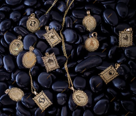 10k Real Solid Gold Zodiac Necklace, with 10k 1.2mm Solid Gold Cable Chain Necklace , Zodiac Pendant, Zodiac Pendant gift