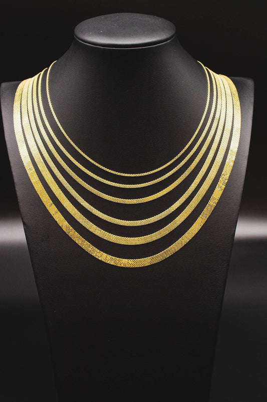 10K Real Solid Gold Bismarck Chain Necklace, Bismark Necklace, 10k gold Bizmark Necklace, Mothers Day Gift