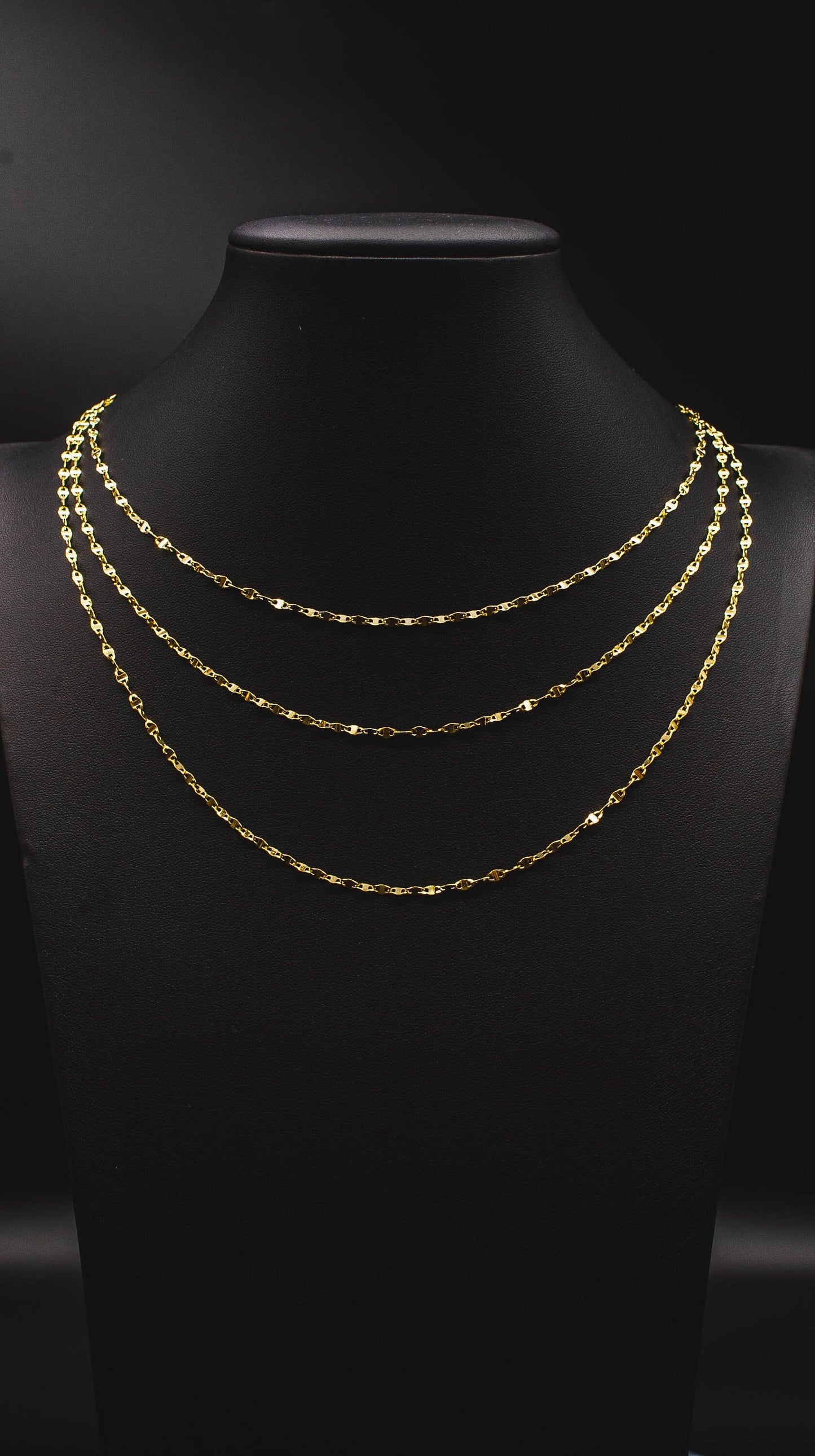 14K Solid Gold Mirror Chain,14k Solid gold 2.5mm Yellow Twisted Mirror Chain, 14k Gold Yellow women necklace,Twisted Mirror Chain