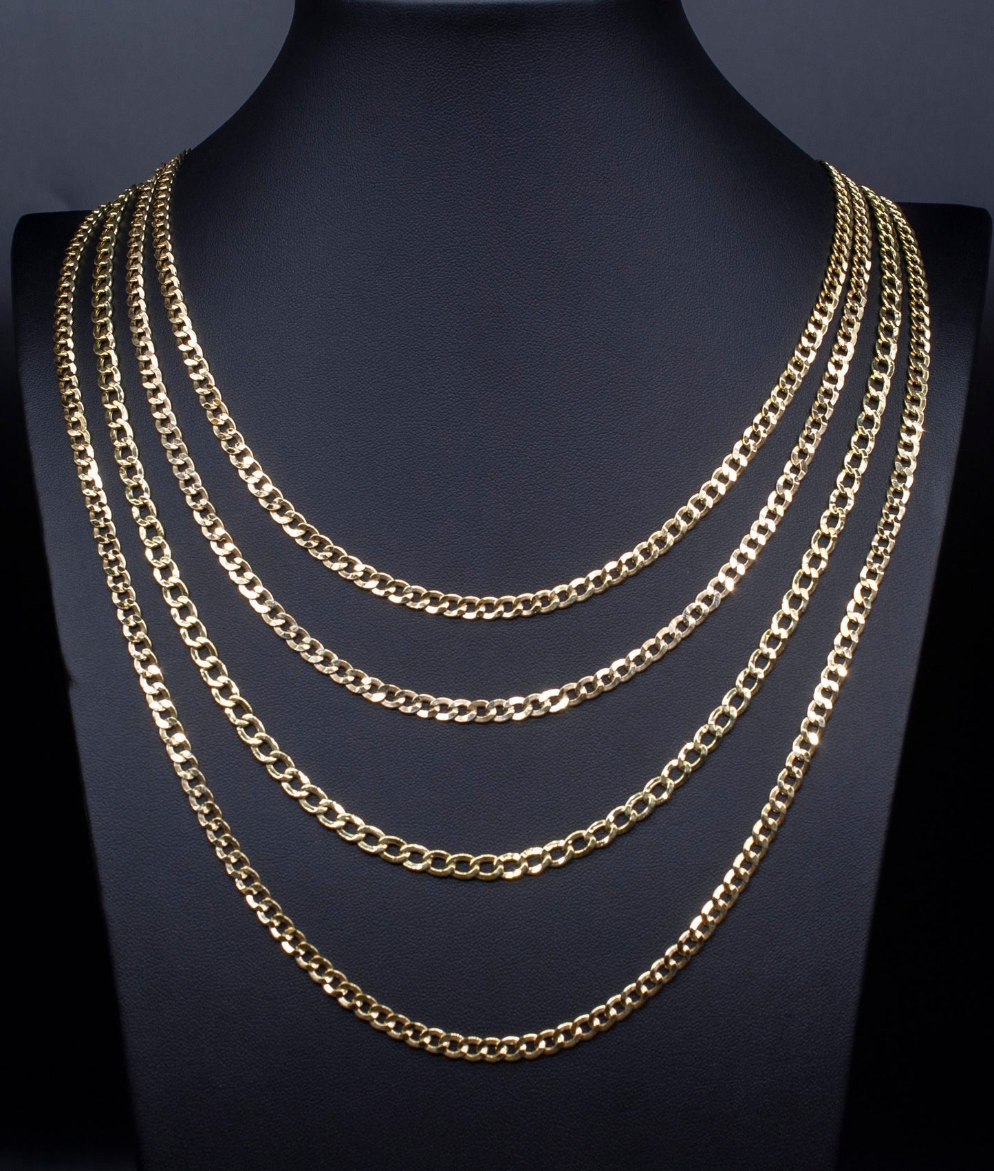 4.5 MM 10K Real Yellow Gold Cuban Curb Chain, Gold Chain Necklace Man and Woman,10k Gold Chain
