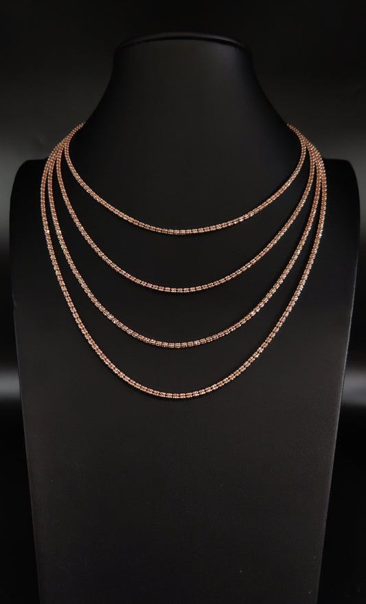 14k SOLID Real Gold Diamond Cut Ice Link Chain Necklace ,Two Tone Chain Yellow and White Gold Chain,Rose Gold,14k Real Gold Cylinder Chain