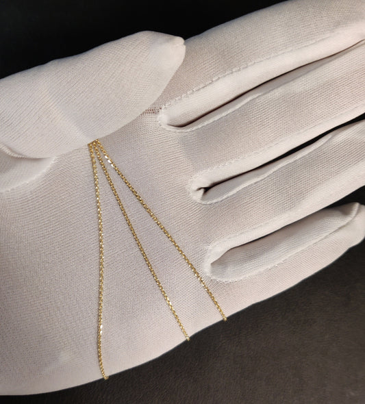 SOLID 10K Yellow Gold Cable Link Chain Necklace,10k Real Gold 1.3mm Heavy Cable Chain, 10k Gold Chain, 1OK Solid Gold Women Pendant Chain