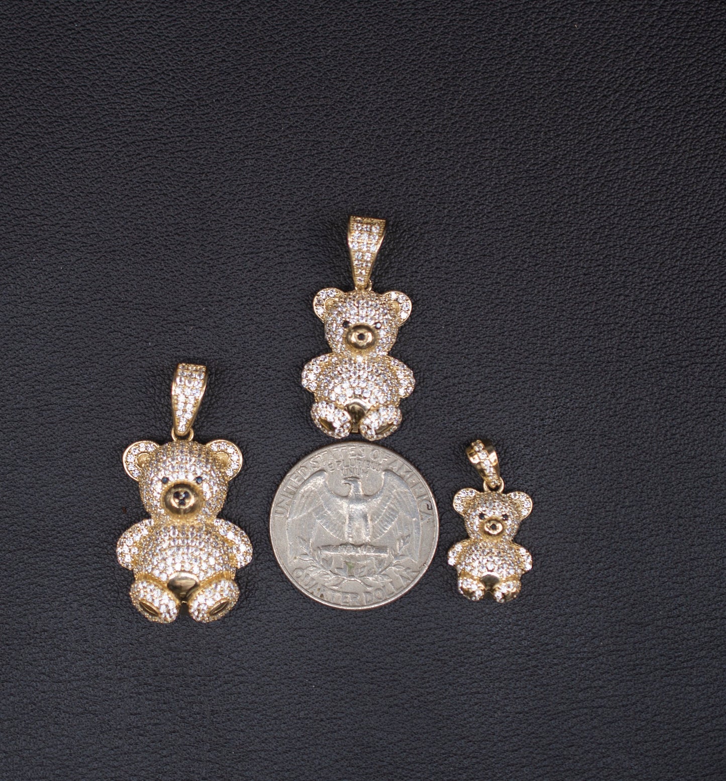 14k Real Gold Pendants Necklace,14K Real Gold Teddy Bear, 14k Real Gold Miami Cuban Chain Necklace,14k Gold Teddy Bear, Women and Men Charm