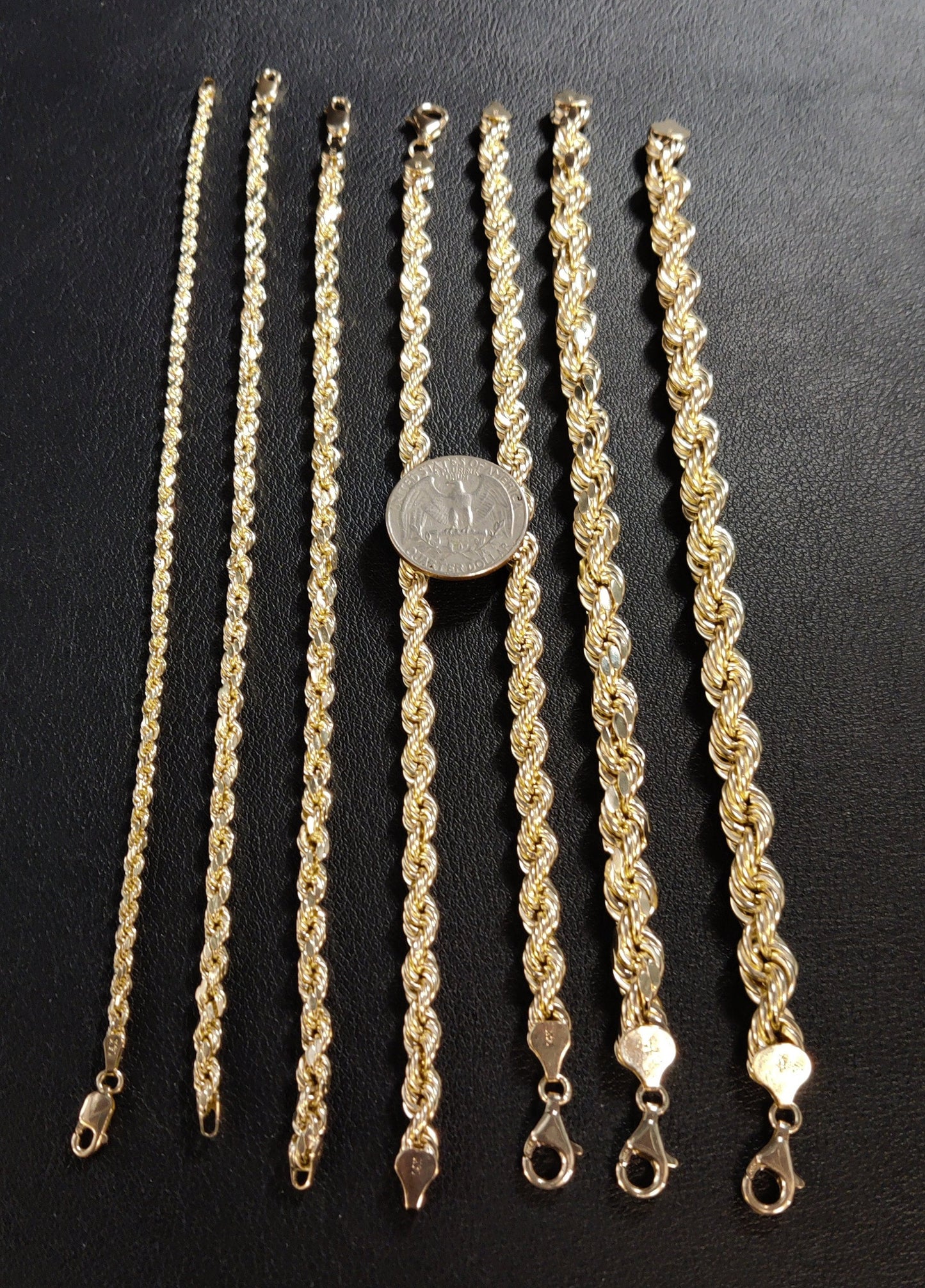 14K Gold Rope Chain Gold Rope Chain  Bracelet 3mm, 4mm, 6mm, 8mm 14K Gold Rope Chain, 14K Gold Chain,  Men, Women