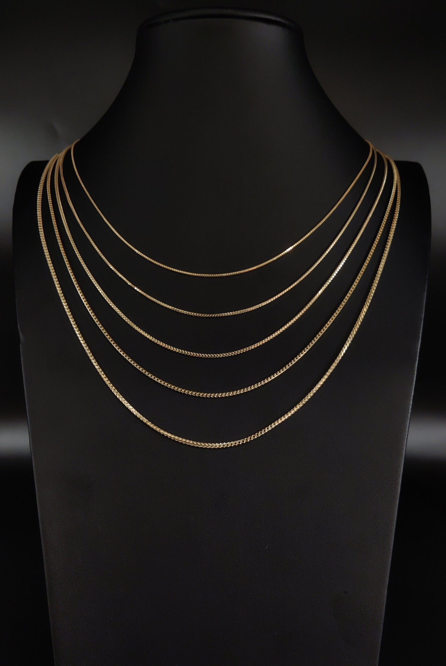 14K Real SOLID Gold Franco Chain Dainty Necklace , 16"-24" inch, 1mm - 1.6mm Real 14K Yellow Gold Franco Chain,14k Solid Gold Franco Chain