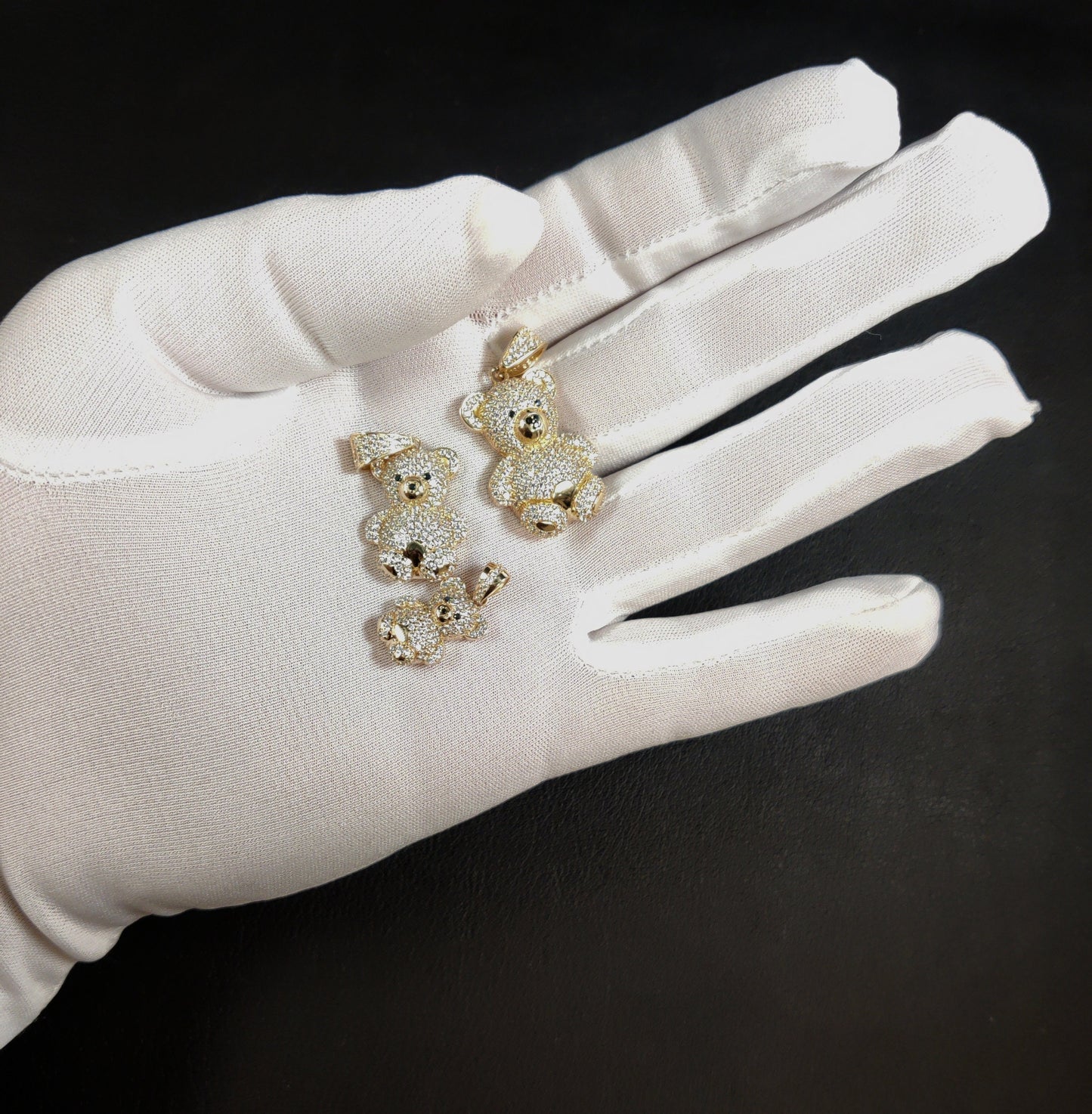 14k Real Gold Pendants Necklace,14K Real Gold Teddy Bear, 14k Real Gold Miami Cuban Chain Necklace,14k Gold Teddy Bear, Women and Men Charm