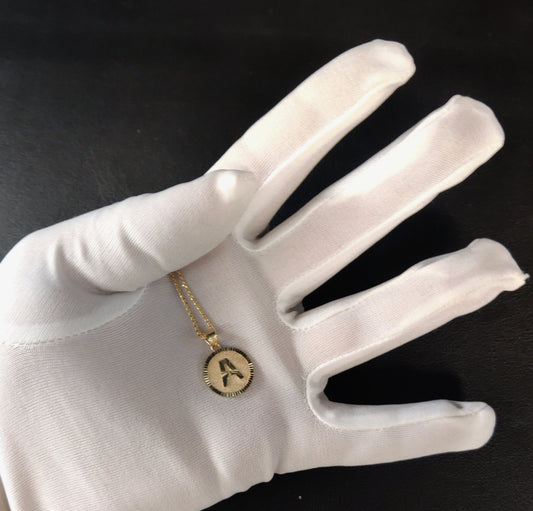 10k Real Solid Gold Initial Necklace, with 10k 1.3mm Solid Gold Cable Chain Necklace , Initials Pendant, Initial Pendant gift