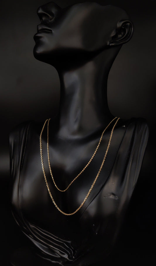 Solid 14K Yellow Gold Diamond Cut Cable Link Chain Necklace, Yellow Gold Rolo Cable Chain ,Men Women Gold Rolo Chain Real 14k Gold