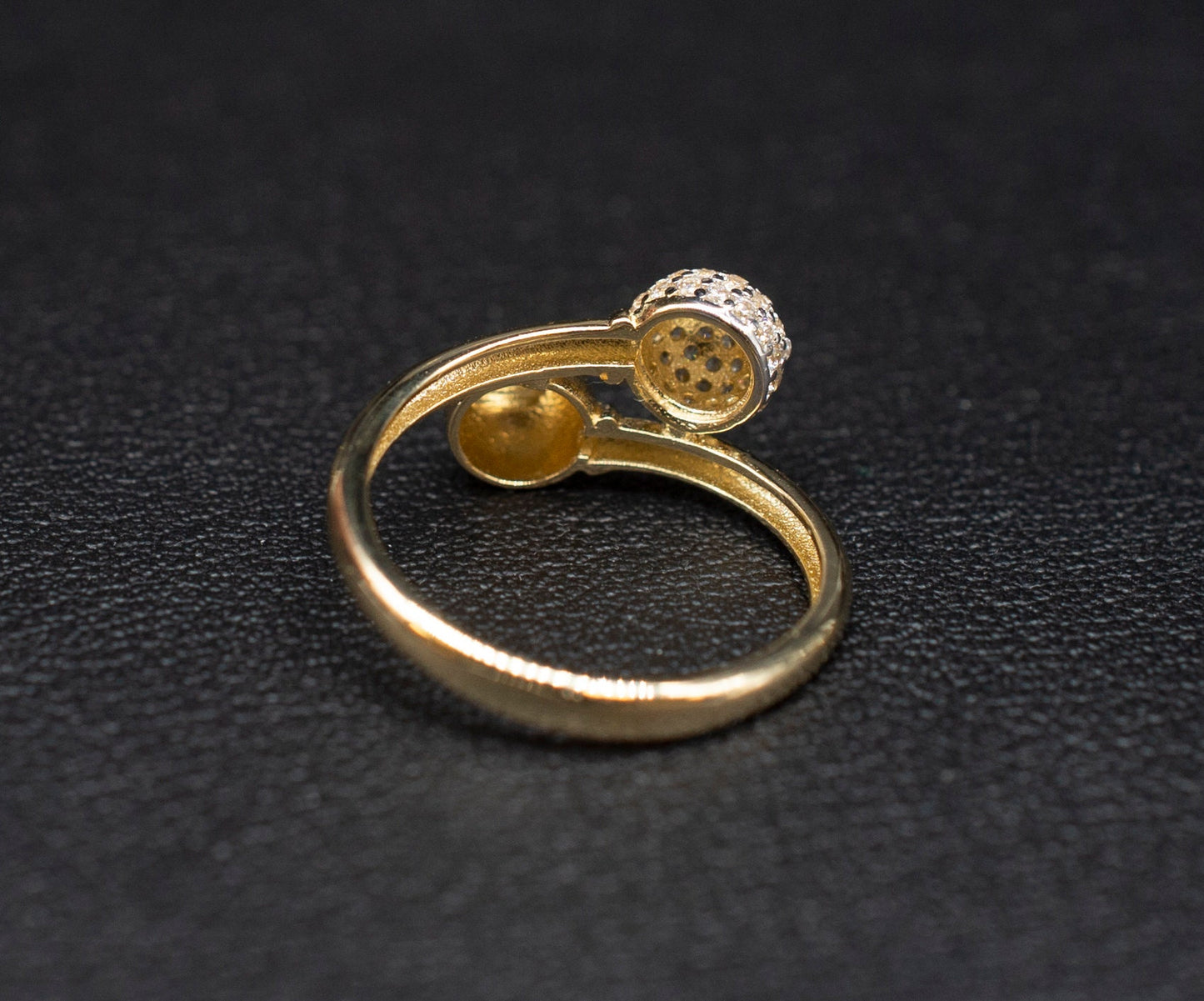14K Solid Gold Bead Ball Ring, Real Yellow Gold Ring, Dainty Gold Ring for Women, Minimalist CZ Ring, Stackable Gold Jewelry