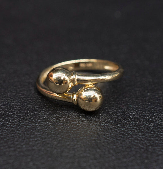 14k Real Solid Yellow Gold Bead Ball Ring, 14k Solid Gold Women Ring, Bad Ball Gemstone Gold Ring for Women, Gift, Gold Ring