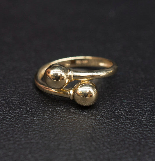 14k Real Solid Yellow Gold Bead Ball Ring, 14k Solid Gold Women Ring, Bad Ball Gemstone Gold Ring for Women, Gift, Gold Ring