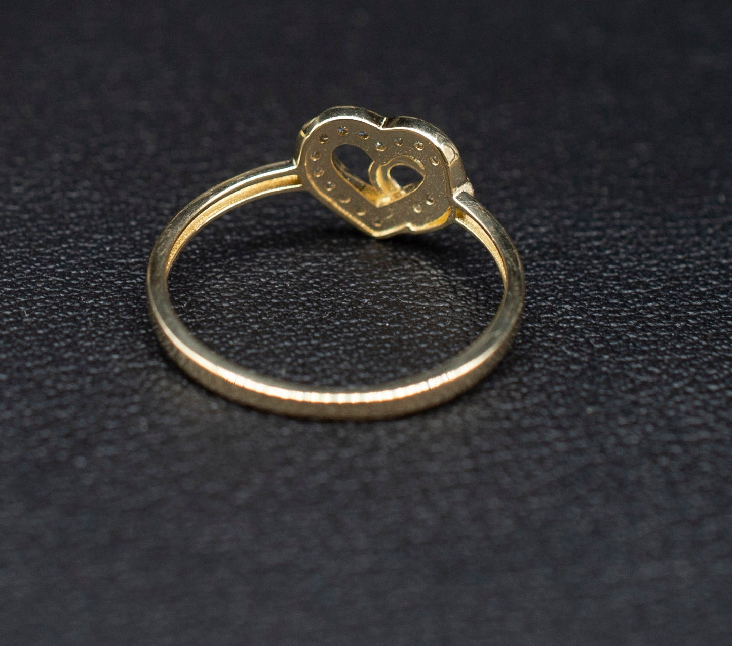 14k Real Solid Yellow Gold Double Heart Ring, 14k Solid Gold Women Heart Ring, Heart Symbol Gemstone Gold Ring for Women, Gift