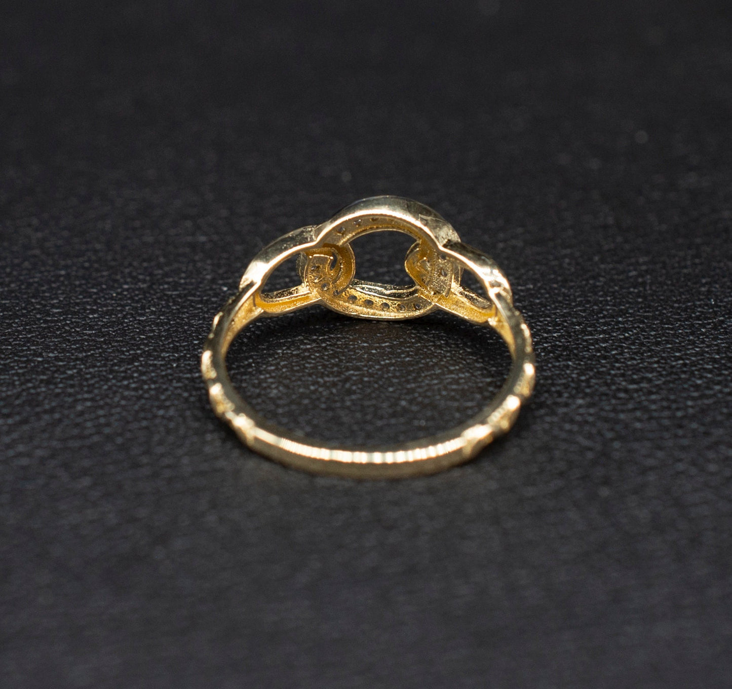 14K Solid Gold Triple Circle Ring, Dainty Gold Ring for Women, Minimalist CZ Circle Ring, Real Gold Stackable Ring, 14k Solid Gold Women