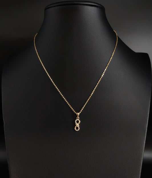14K Solid Gold Infinity Necklace, Real Gold Infinity Pendant, Infinity Charm Necklace, Dainty Gold Necklace for Women