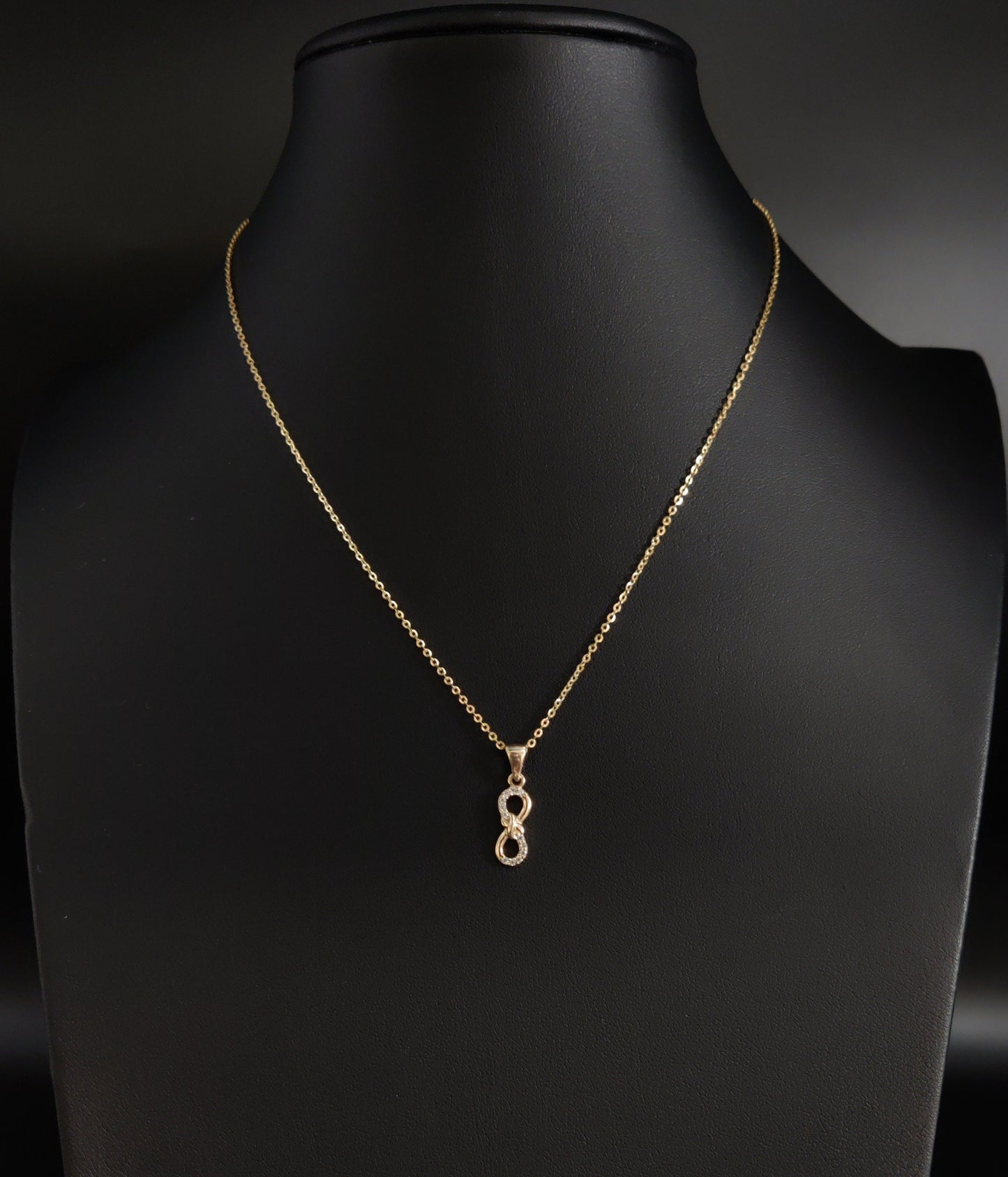 14K Solid Gold Infinity Necklace, Real Gold Infinity Pendant, Infinity Charm Necklace, Dainty Gold Necklace for Women