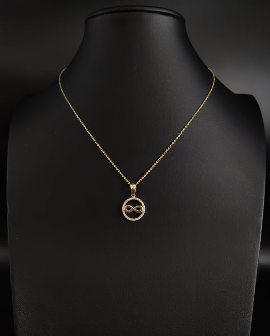 14k Real Gold Infinity Necklace,14K Real SOLID Gold Infinity Charm, 14k Real Gold 1.3mm Cable Chain Necklace,14k Gold Infinity Pendant