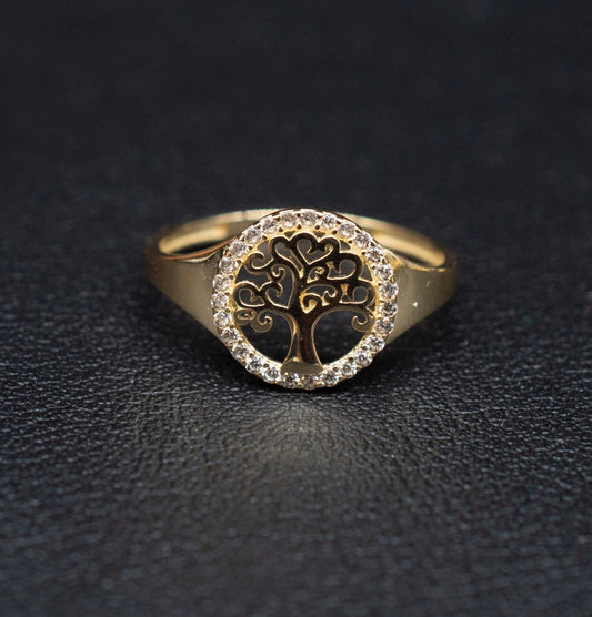 14k Real Solid Yellow Gold Tree of Life Ring, 14k Solid Gold Women Ring, Gold Ring for Women, Tree of Life Ring, Gift, Gold Ring