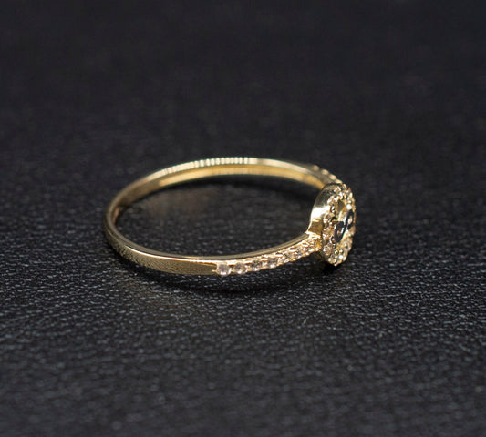 14k Real Solid Yellow Gold Infinity Ring, 14k Solid Gold Women Dainty Ring, Infinity Symbol Gemstone Gold Ring for Women, Gift, Gold Ring