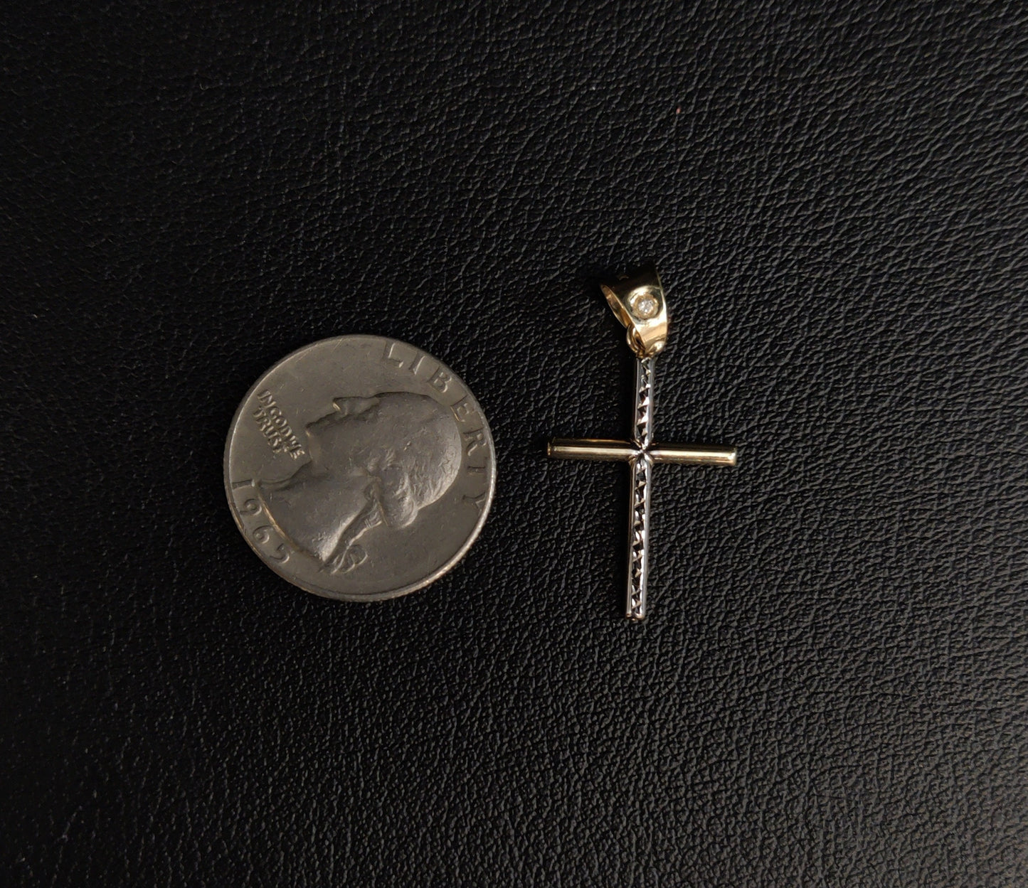 14k Real Solid Gold Cross Pendant Necklace – Jesus Crucifix Charm with 3mm Miami Cuban Chain, Unisex Religious Jewelry Gift, Cross Pendant