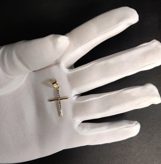 14k Real Solid Gold Jesus Crucifix Pendants Necklace, with 3mm Miami Cuban Chain Necklace , Cross Pendant , Gold  Cross Charm, Gift