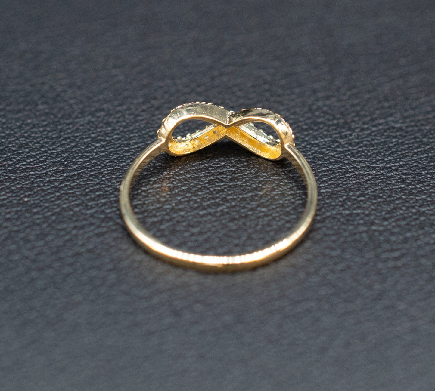 10k Real Solid Yellow Gold Infinity Ring, 10k Solid Gold Women Dainty Ring, Infinity Symbol Gemstone Gold Ring for Women, Gift, Gold Ring